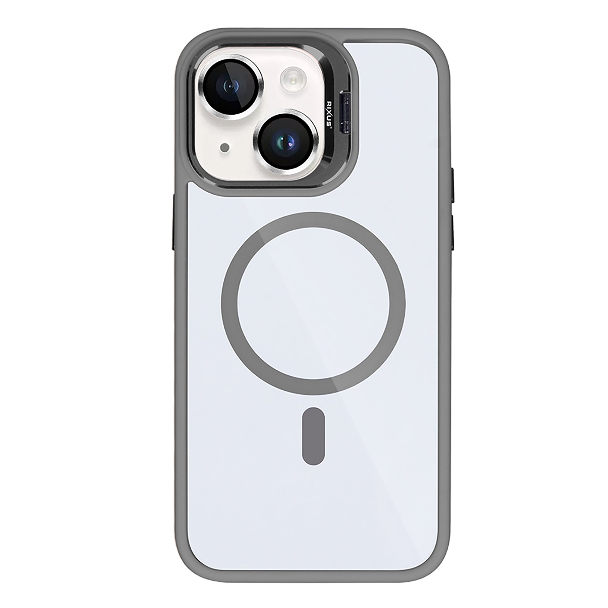 Rixus Classic 03 Case With MagSafe Compatible For Apple iPhone 15 Plus Titanium Grey