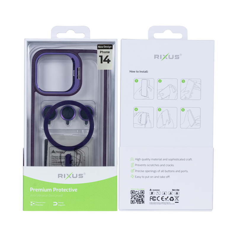 Rixus Classic 03 Case With MagSafe For iPhone 14 Deep Purple