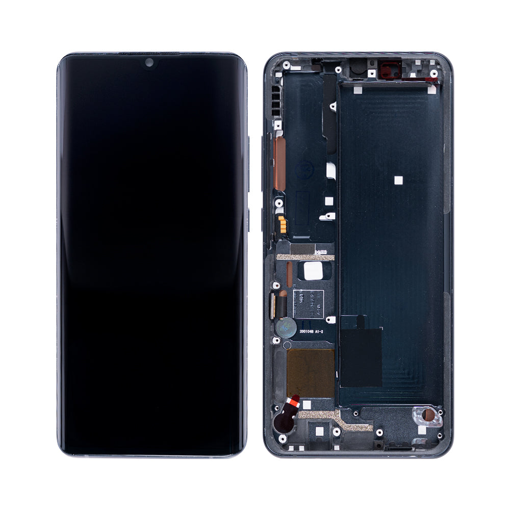 Xiaomi Mi Note 10, Mi Note 10 Pro, Mi Note 10 Lite Display And Digitizer With Frame Midnight Black OEM