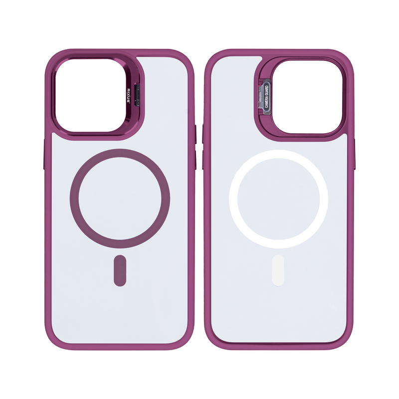 Rixus Classic 03 Case With MagSafe For iPhone 14 Pro Max Dark Pink