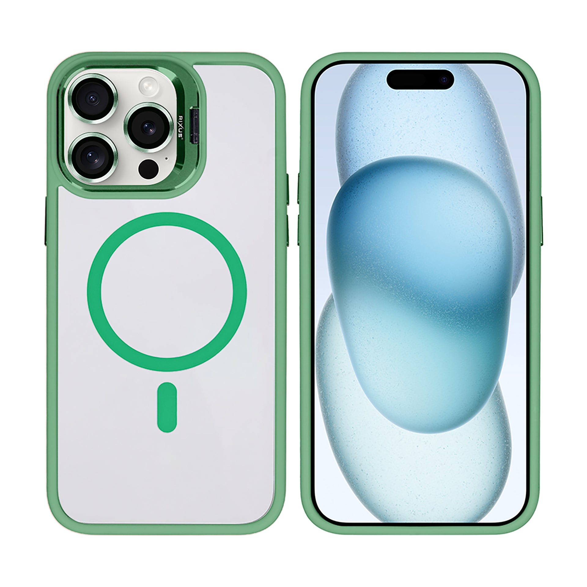 Rixus Classic 03 Case With MagSafe Compatible For Apple iPhone 14 Pro Max Light Green