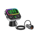 Rixus RXBT55 2 In 1 Bluetooth FM Transmitter And Car Adapter Black