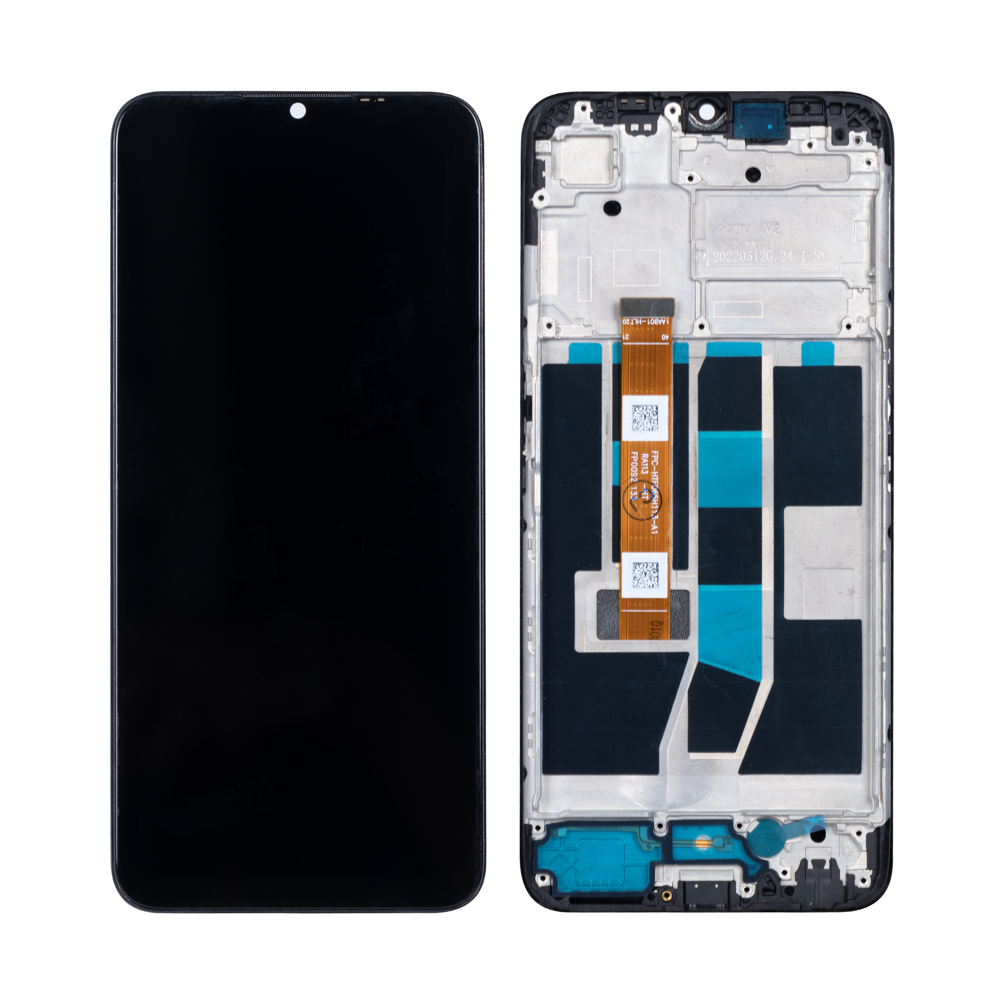 Oppo A16, A16S Display And Digitizer With Frame Black OEM