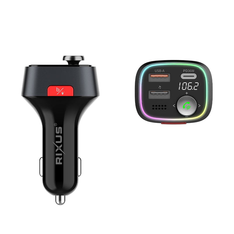 Rixus RXBT28 Car FM Bluetooth Transmitter Black