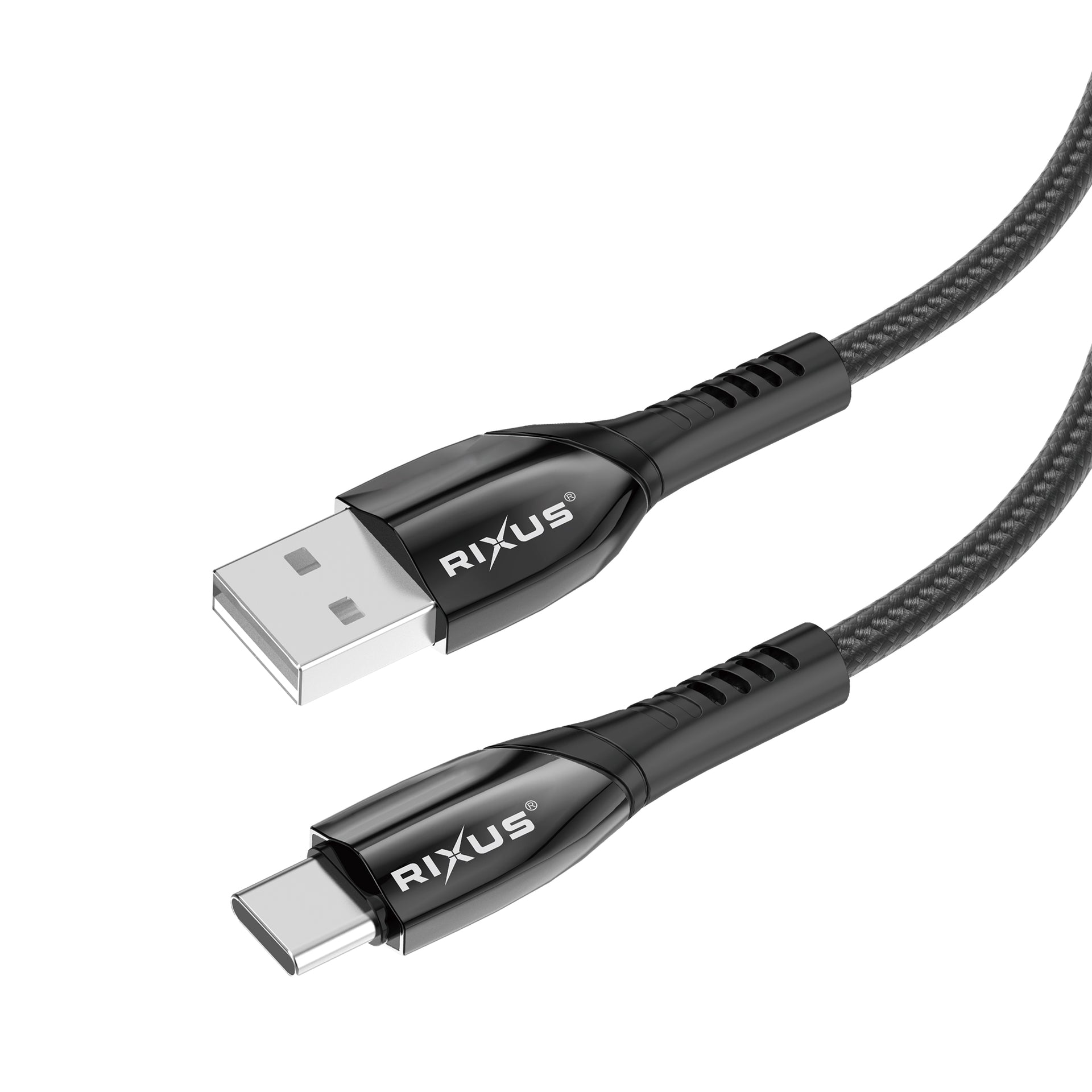 Rixus RXUC30AC Alloy USB To USB-C Data Cable Metal Gray