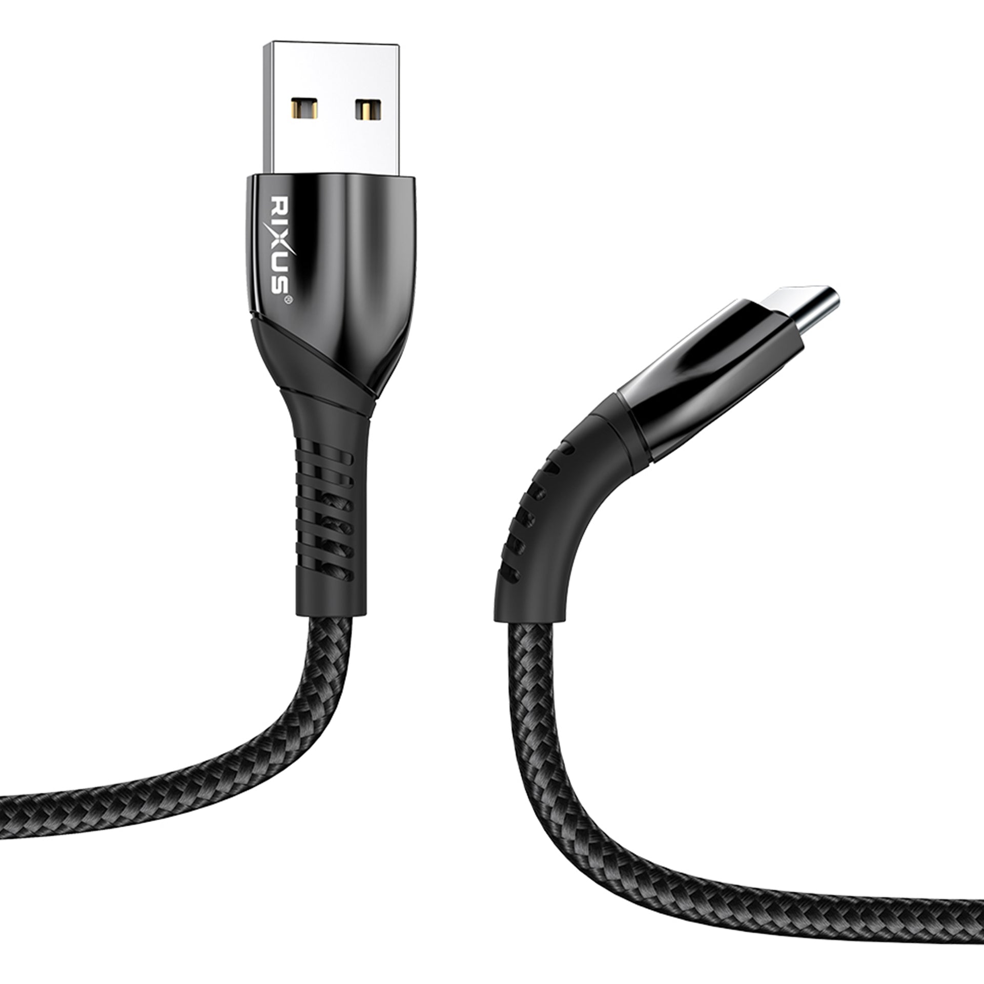 Rixus RXUC30AC Alloy USB To USB-C Data Cable Metal Gray
