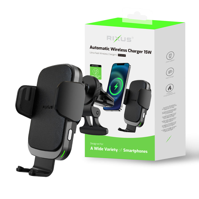 Rixus RXWC48 Wireless Car Charger Mount Black