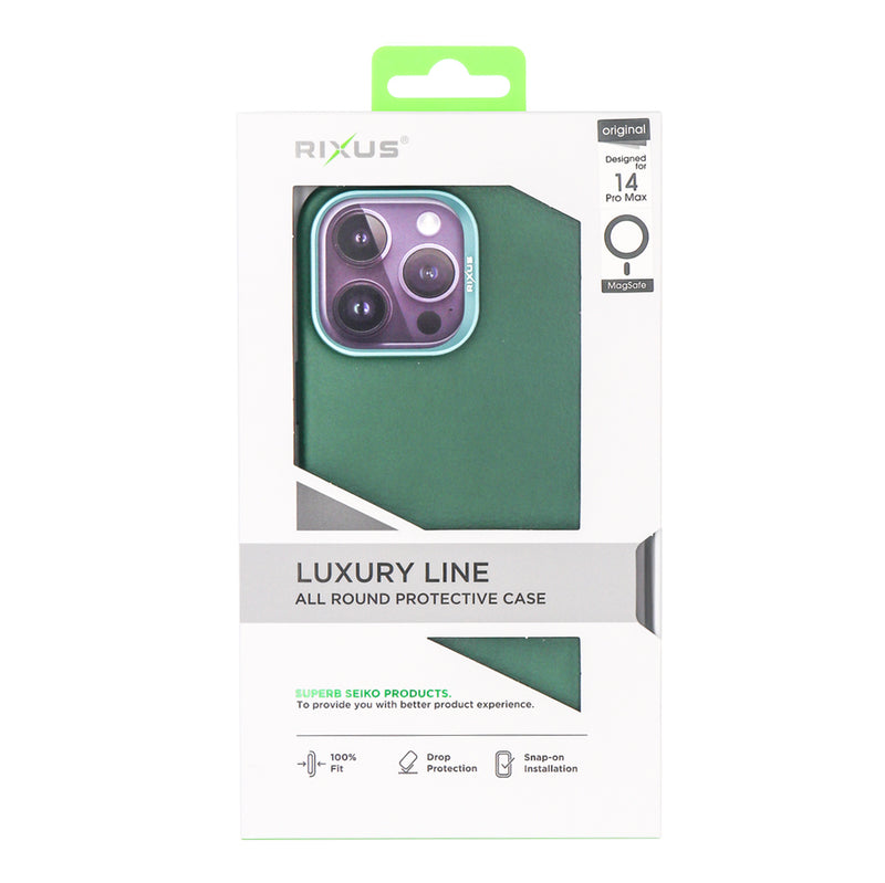 Rixus Classic 02 Case with MagSafe For iPhone 14 Pro Max Green