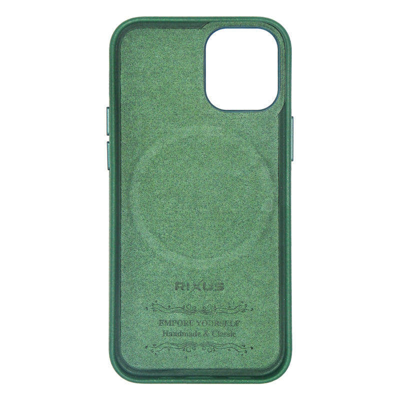 Rixus Classic 02 Case With MagSafe For iPhone 12 Mini Green