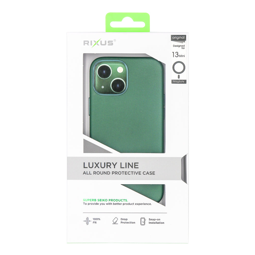 Rixus Classic 02 Case With MagSafe Compatible For Apple iPhone 13 Mini Green