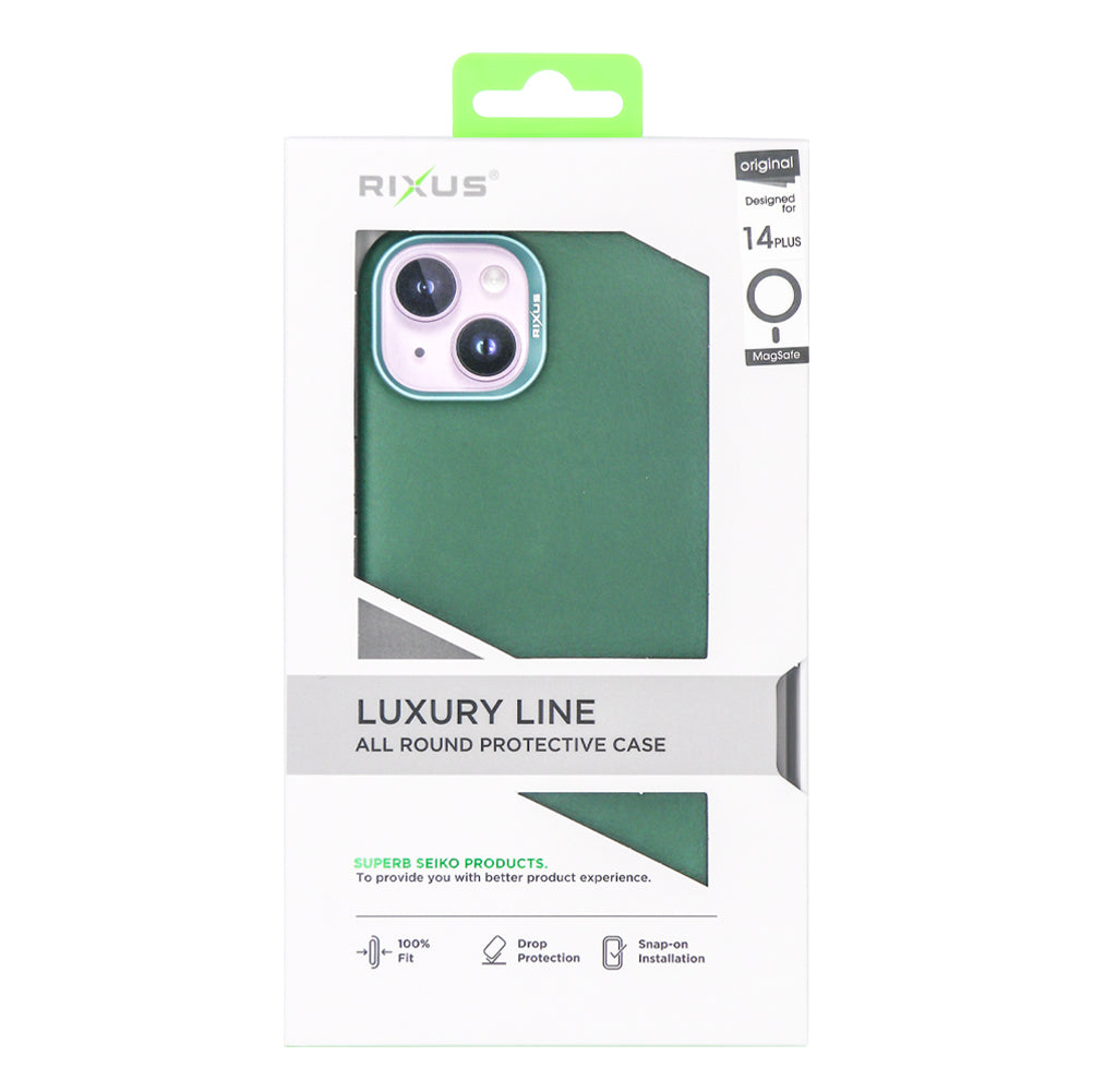 Rixus Classic 02 Case With MagSafe Compatible For Apple iPhone 14 Plus Green