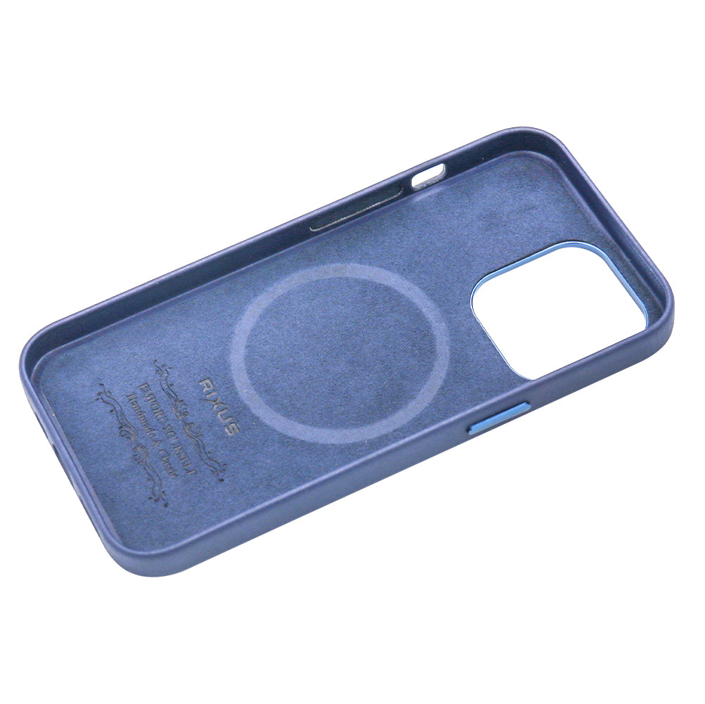 Rixus Classic 02 Case With MagSafe Compatible For Apple iPhone 13 Pro Blue