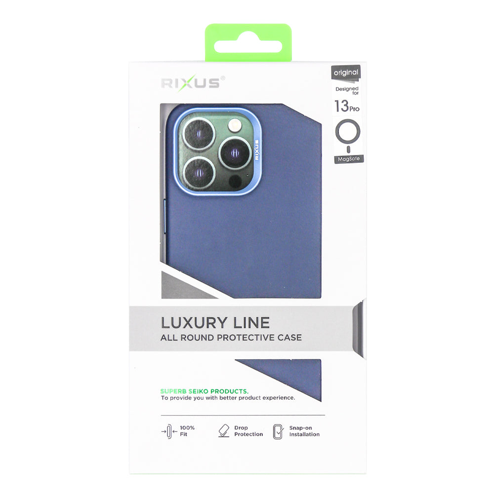 Rixus Classic 02 Case With MagSafe Compatible For Apple iPhone 13 Pro Blue