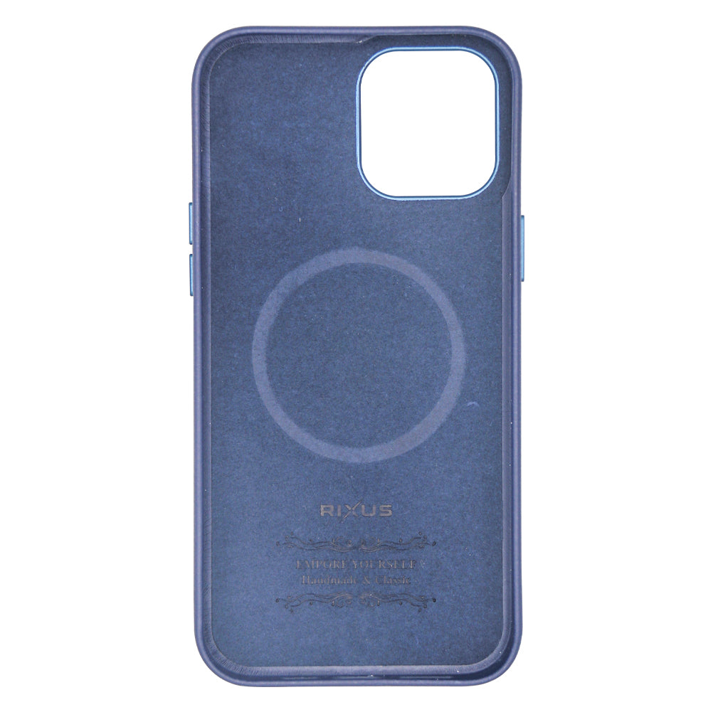 Rixus Classic 02 Case With MagSafe Compatible For Apple iPhone 12 Pro Max Blue