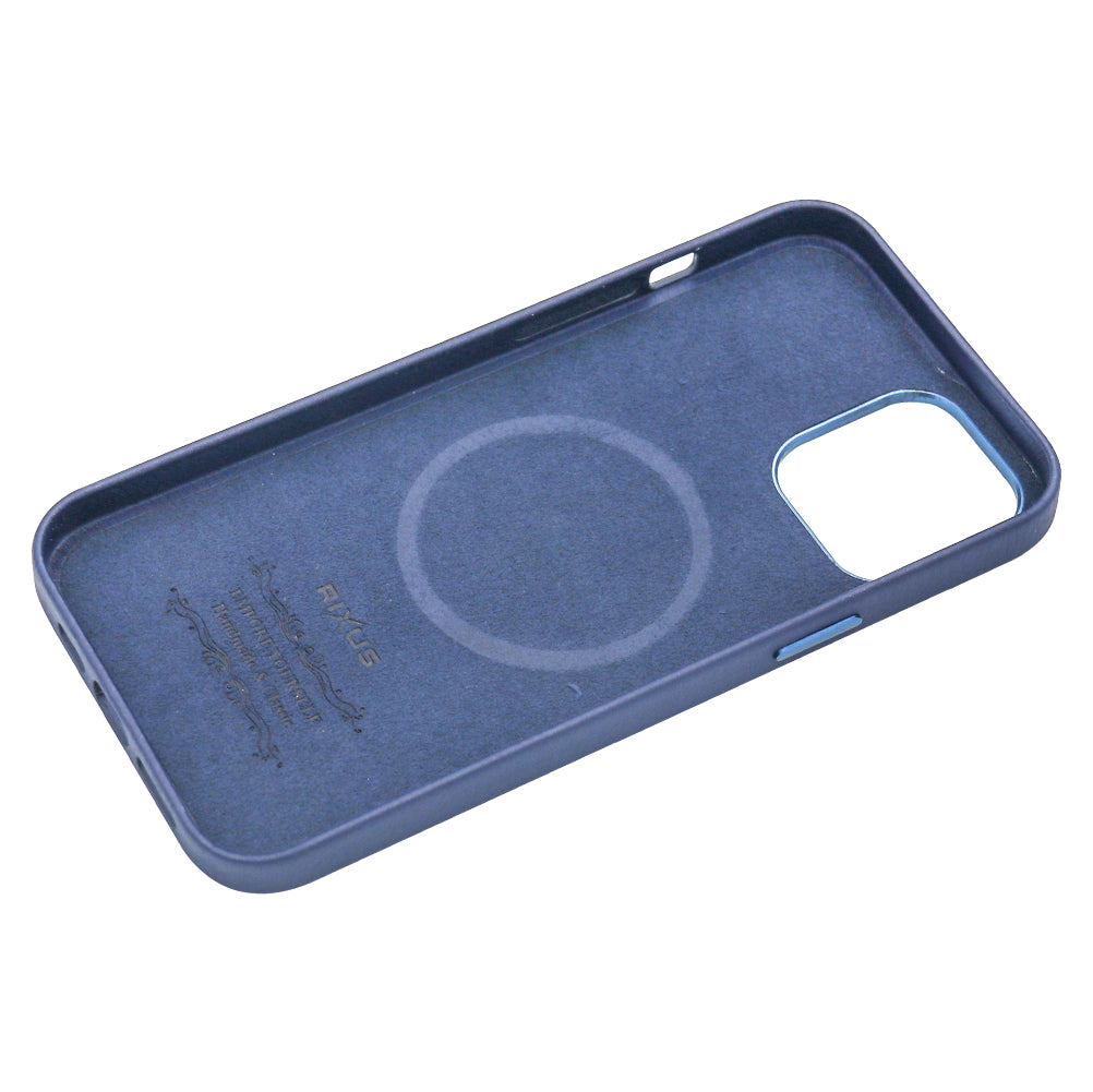 Rixus Classic 02 Case With MagSafe Compatible For Apple iPhone 12 Pro Max Blue