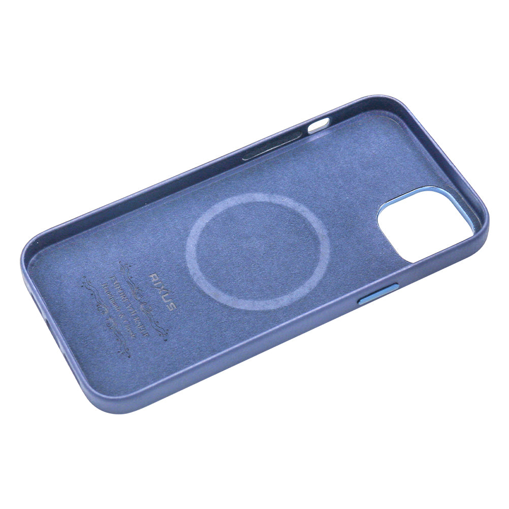 Rixus Classic 02 Case With MagSafe Compatible For Apple iPhone 14 Plus Blue