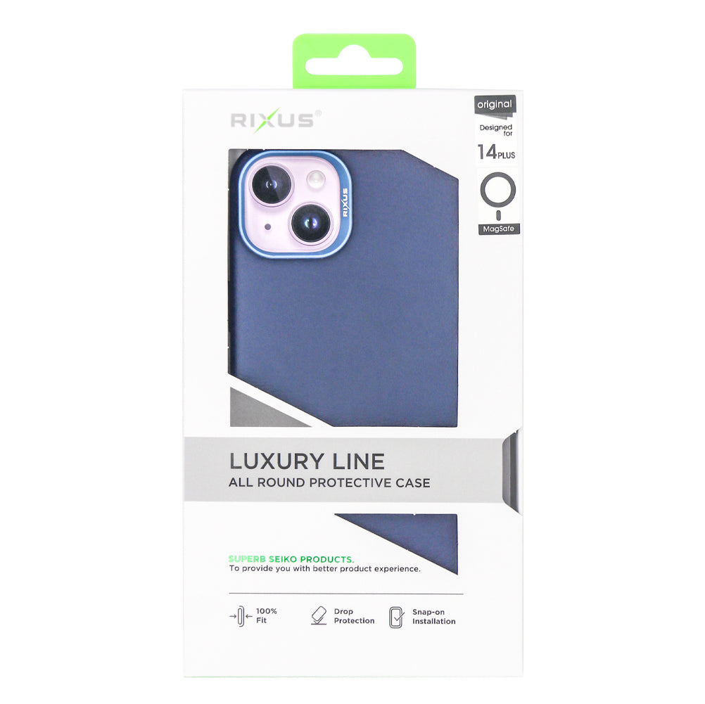 Rixus Classic 02 Case With MagSafe Compatible For Apple iPhone 14 Plus Blue