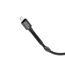 Rixus RXU71A Nylon Braided USB To Lightning Cable 1.2m Black