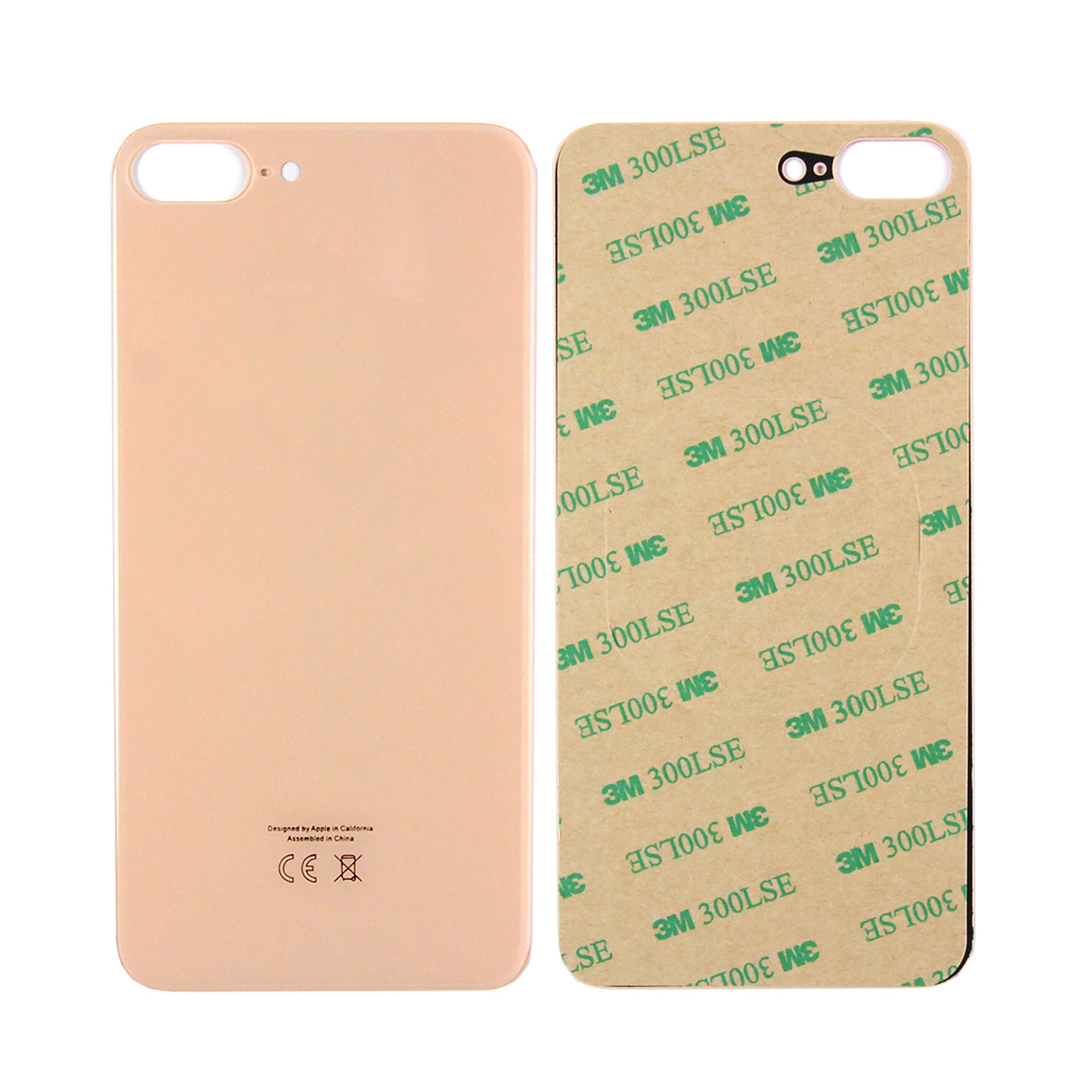 For Apple iPhone 8 Plus Back Glass, Enlarged Camera Frame Rose Gold Compatible