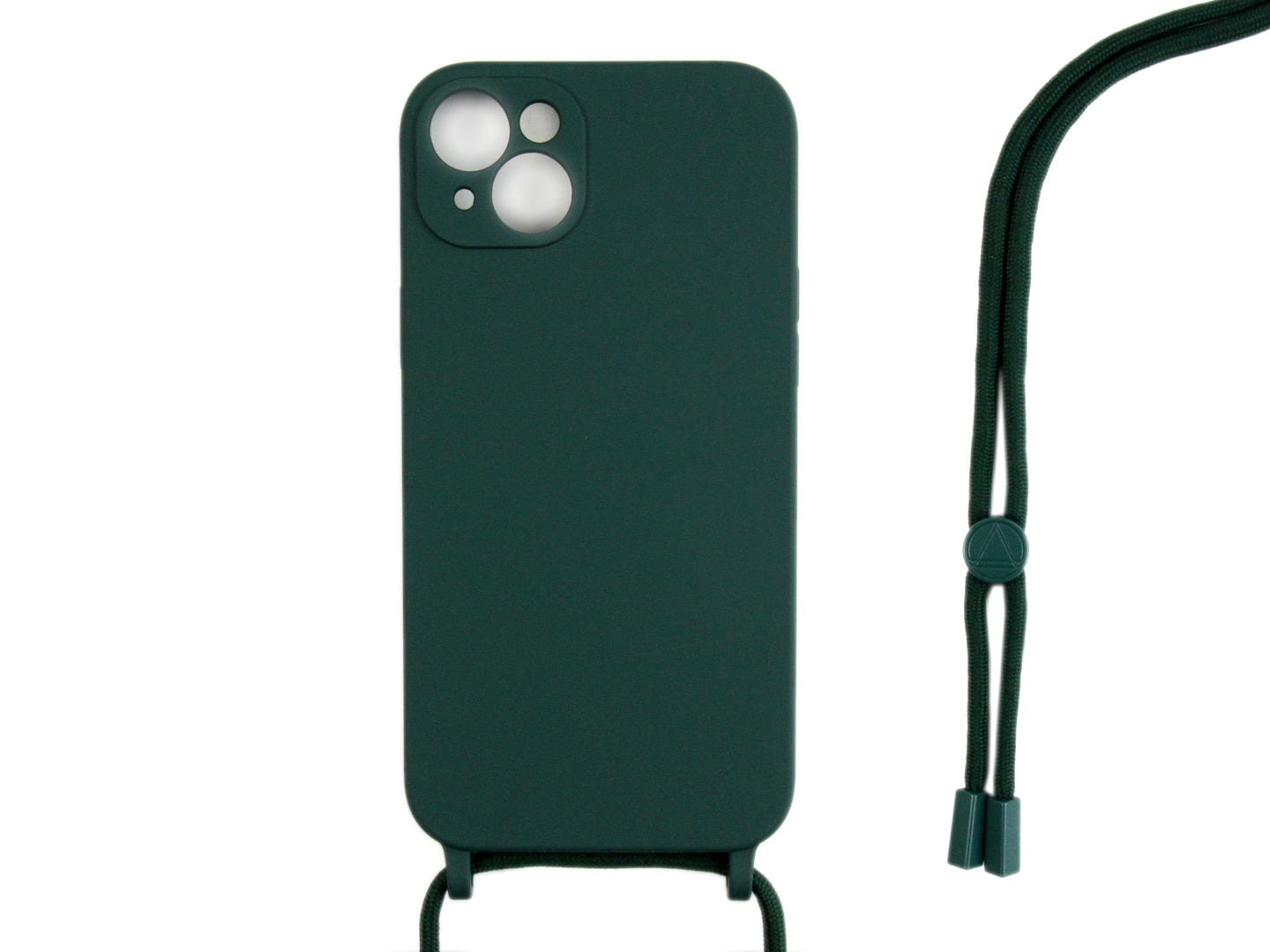 Rixus TPU Necklace Cord Cover For Apple iPhone 15 Plus Dark Green