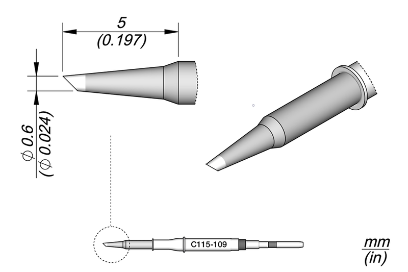 JBC Cartridge Bevel Ø0.6 (C115109)
