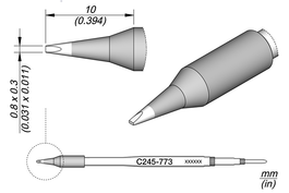 JBC C245773 Cartridge Chisel 0.8 x 0.3