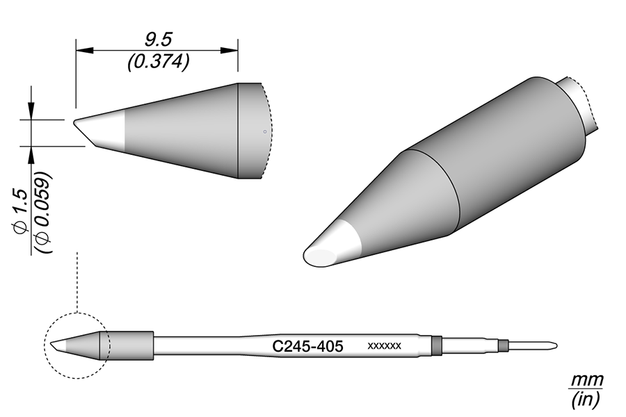 JBC C245405 Cartridge Bevel Ø 1.5 HT