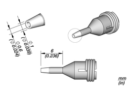 JBC C360001 Cartridge Through hole desoldering Ø 0.6