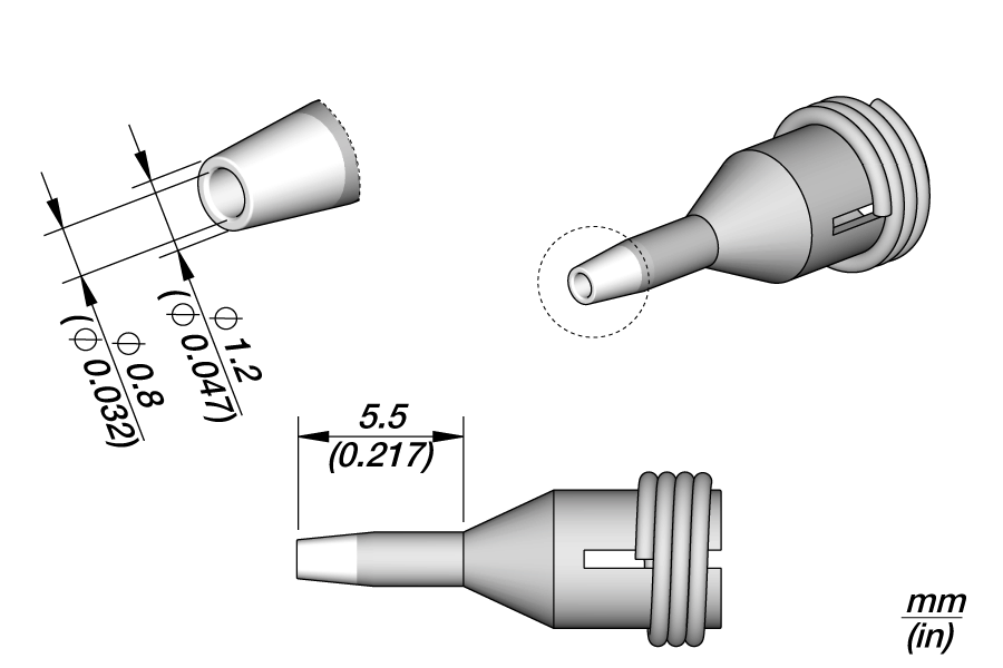 JBC C360002 Cartridge Through hole desoldering Ø 0.8