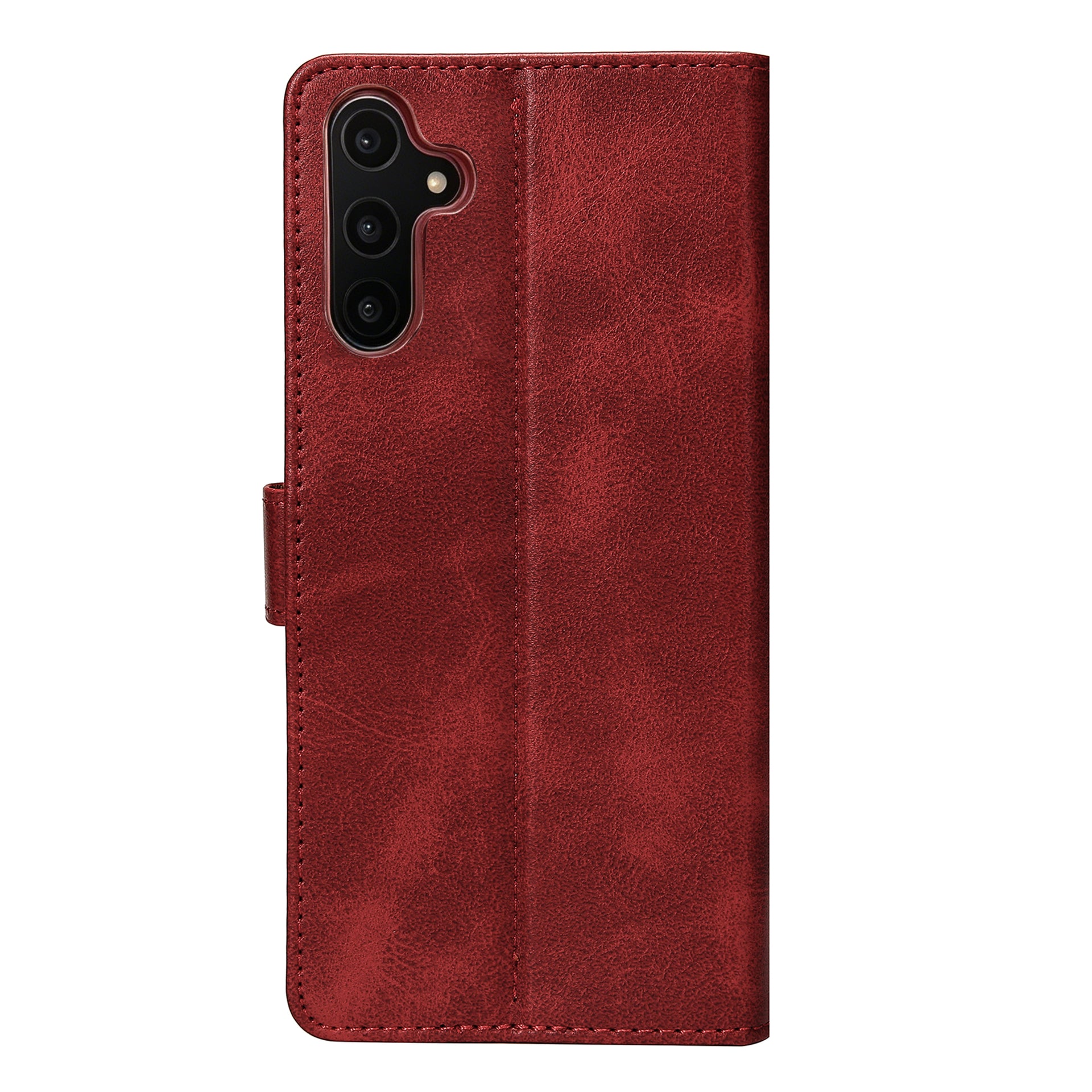 Rixus Bookcase For Samsung Galaxy A14 5G Dark Red