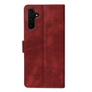 Rixus Bookcase For Samsung Galaxy A14 5G Dark Red