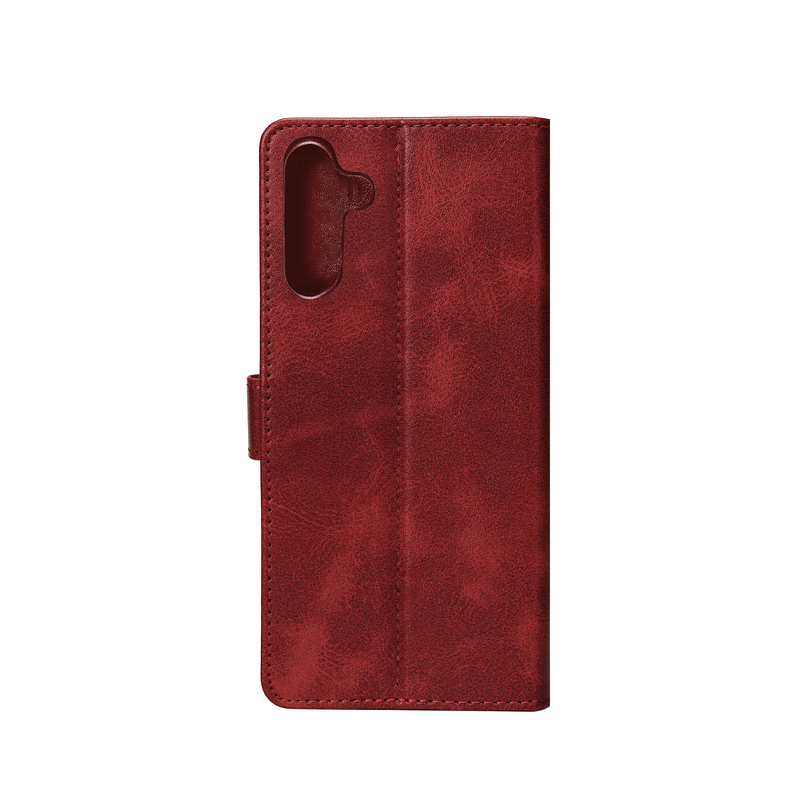 Rixus Bookcase For Samsung Galaxy A14 5G A146B Dark Red