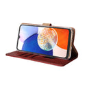 Rixus Bookcase For Samsung Galaxy A14 5G Dark Red