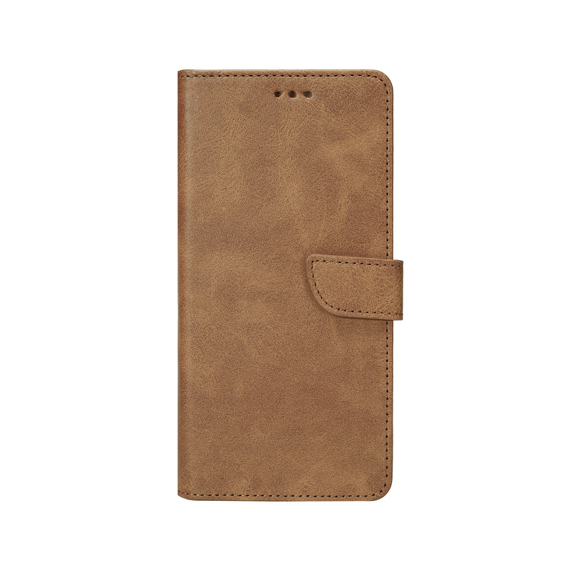 Rixus Bookcase For Samsung Galaxy A14 5G Light Brown