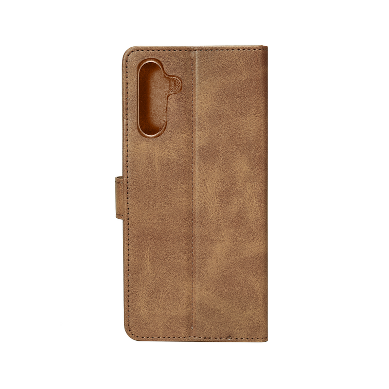 Rixus Bookcase For Samsung Galaxy A14 5G Light Brown