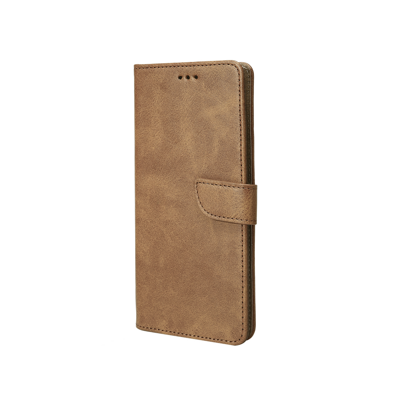 Rixus Bookcase For Samsung Galaxy A14 5G Light Brown