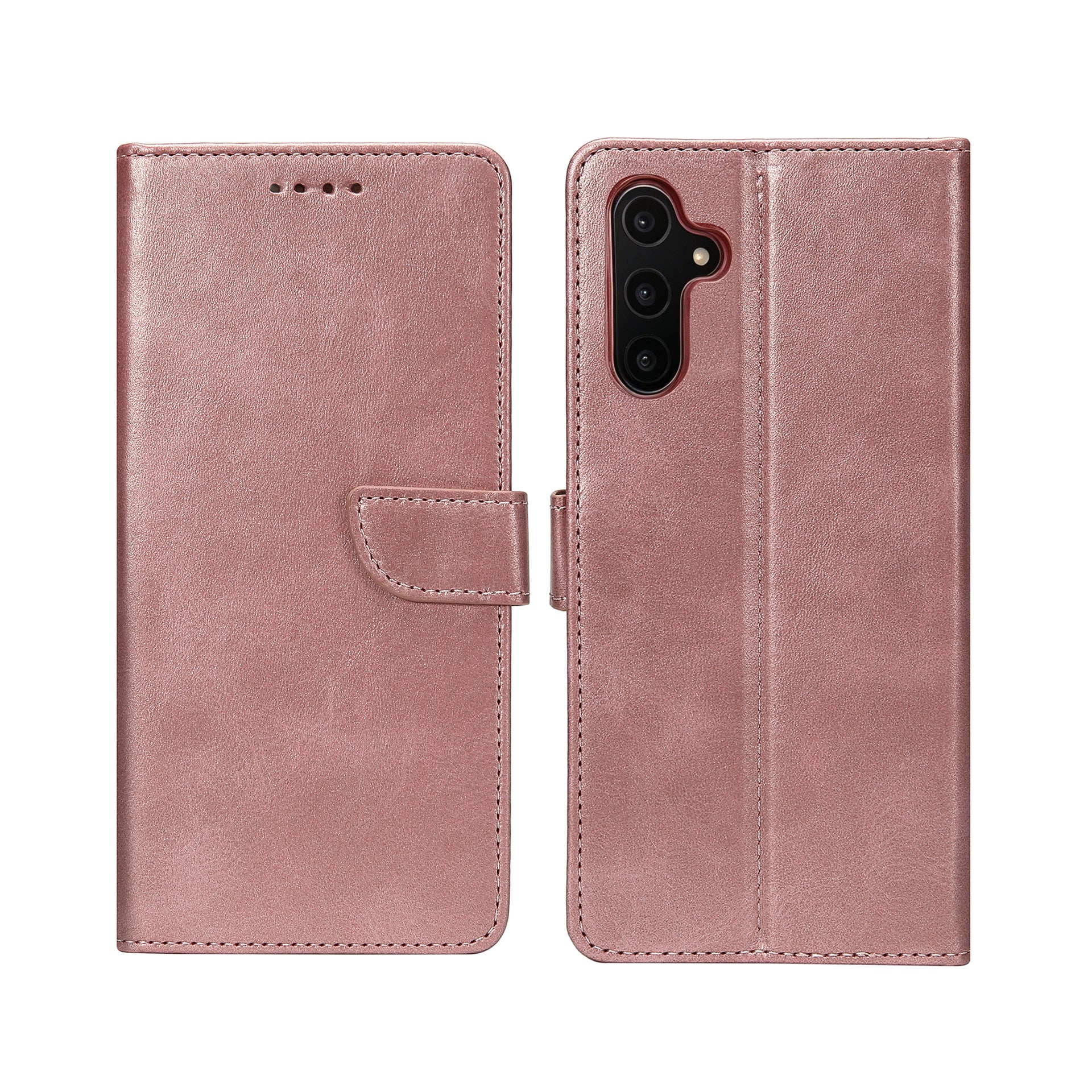 Rixus Bookcase For Samsung Galaxy A14 5G Pink