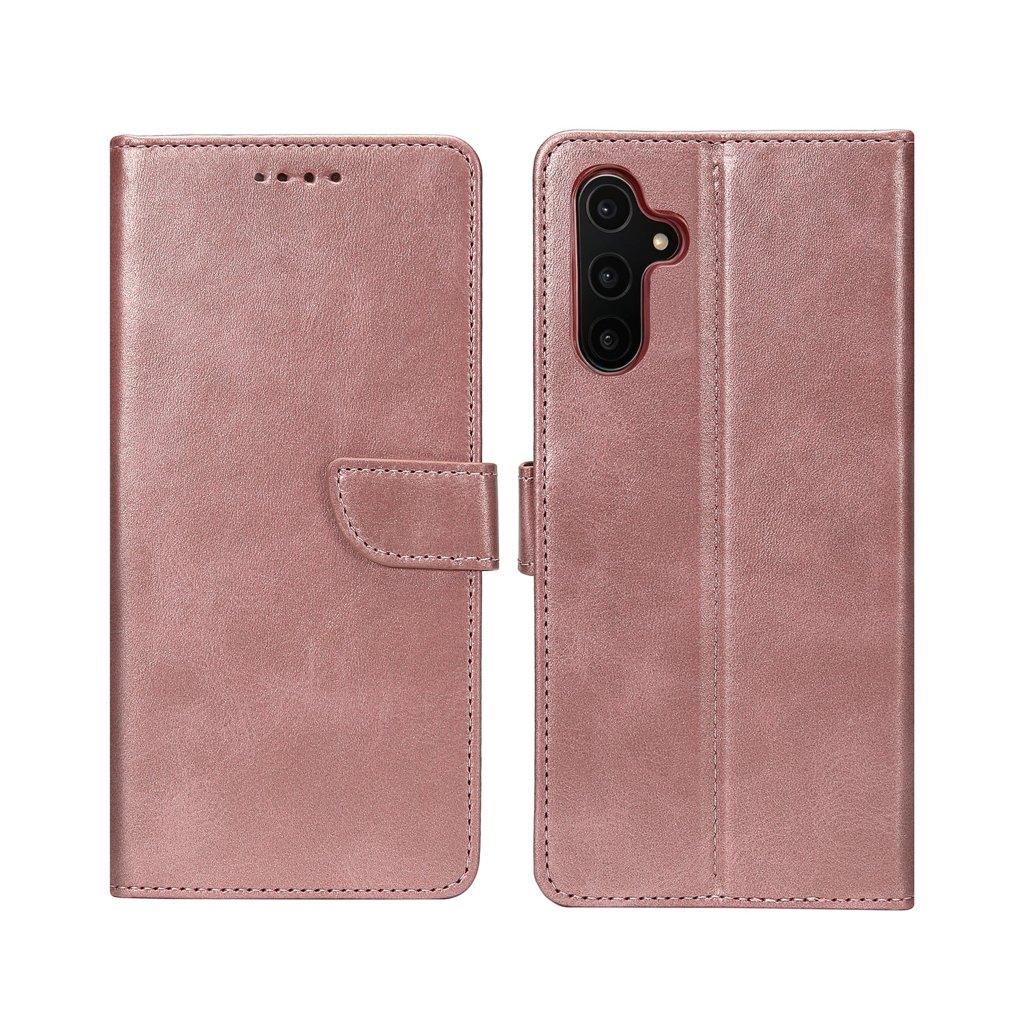 Rixus Bookcase For Samsung Galaxy A14 5G Pink
