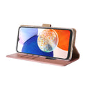 Rixus Bookcase For Samsung Galaxy A14 5G Pink