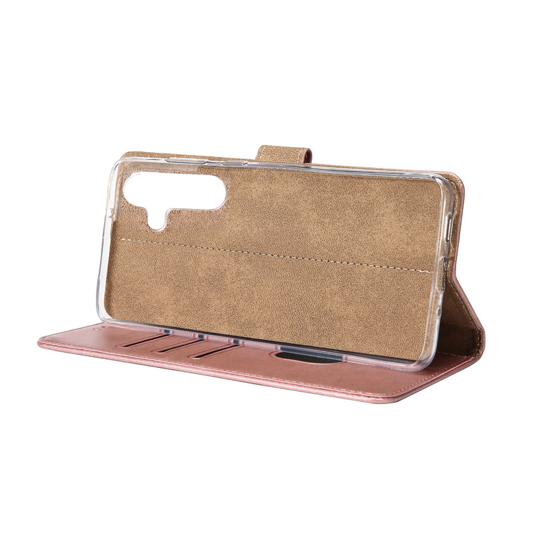 Rixus Bookcase For Samsung Galaxy A14 5G A146B Pink