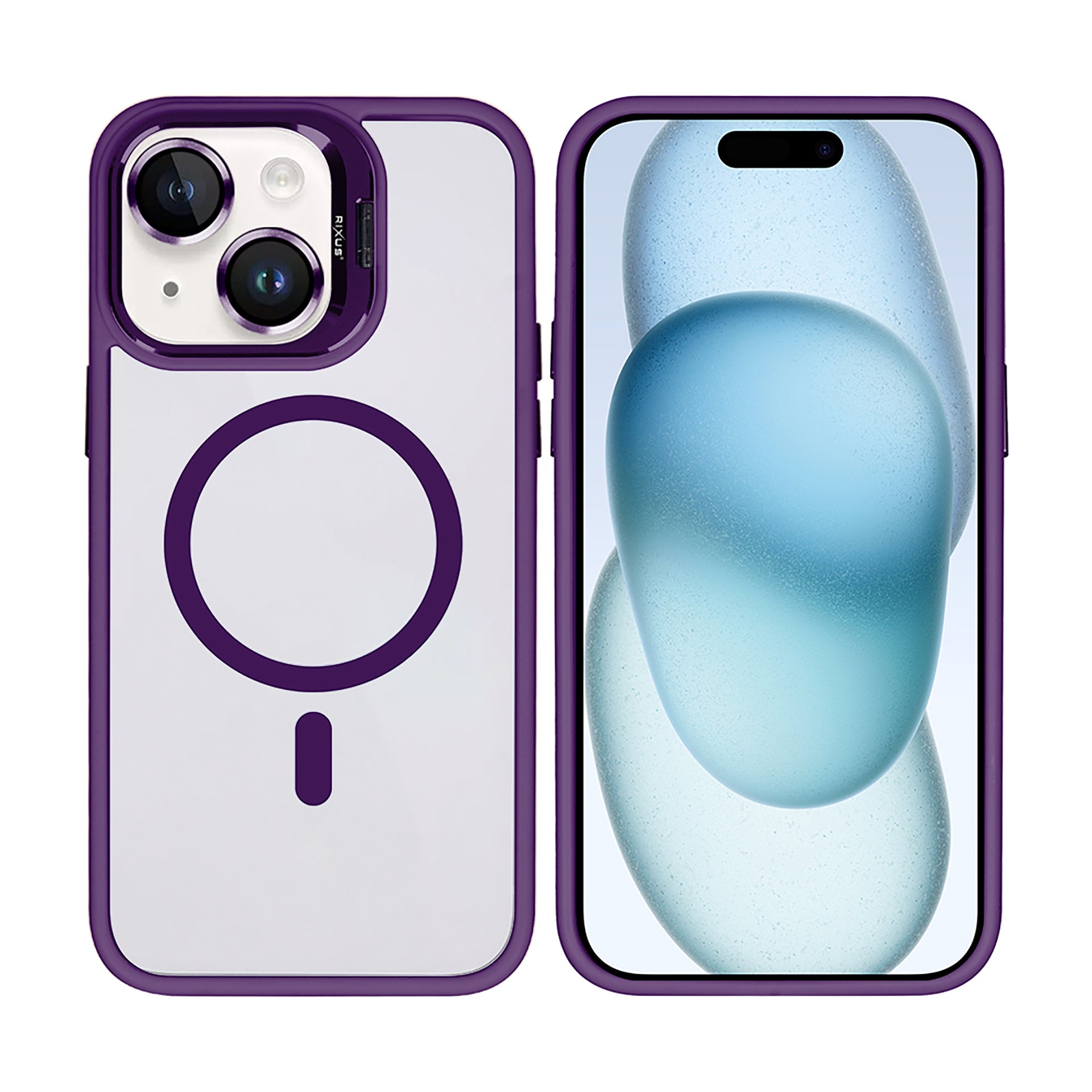 Rixus Classic 03 Case With MagSafe Compatible For Apple iPhone 14 Plus Deep Purple