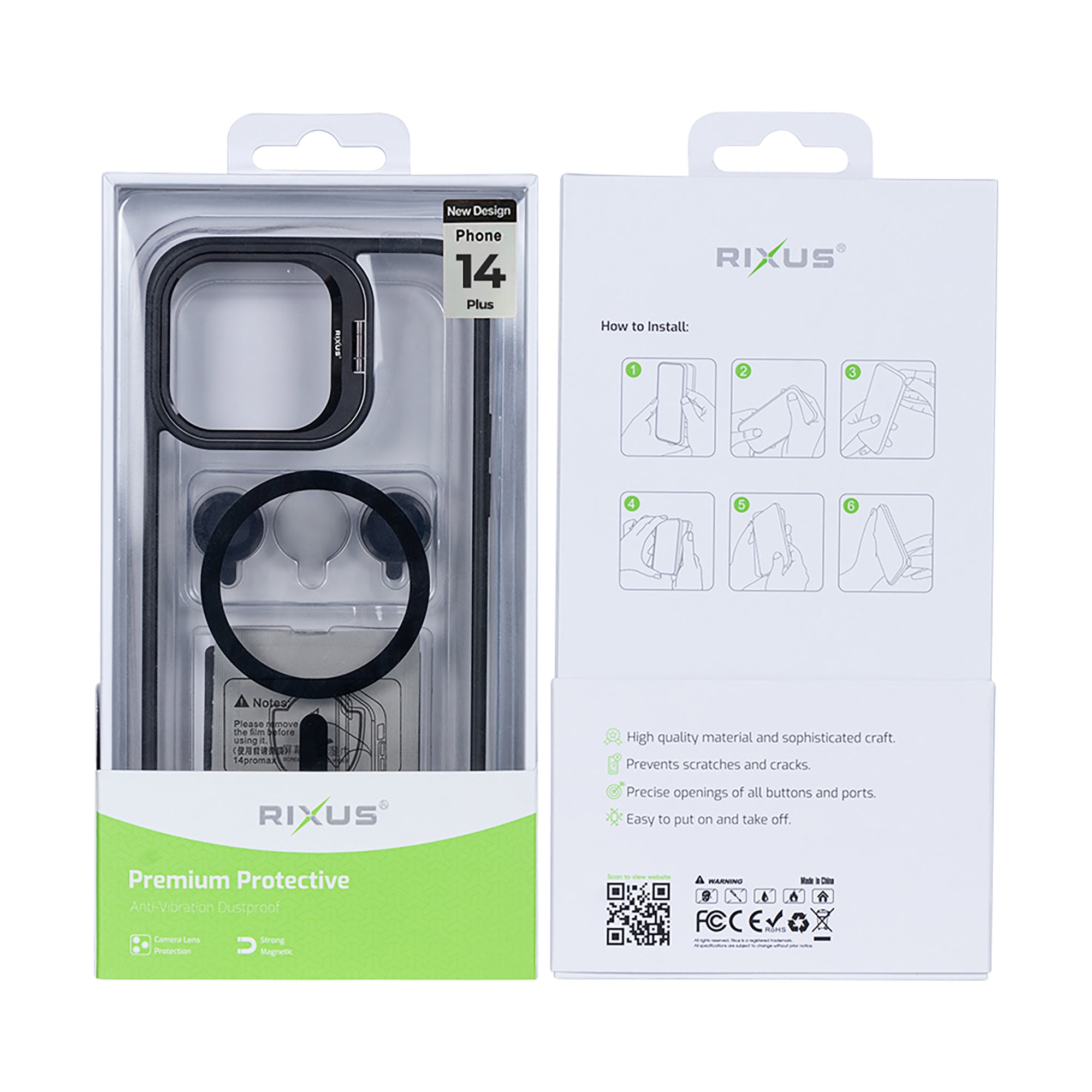 Rixus Classic 03 Case With MagSafe Compatible For Apple iPhone 14 Plus Black