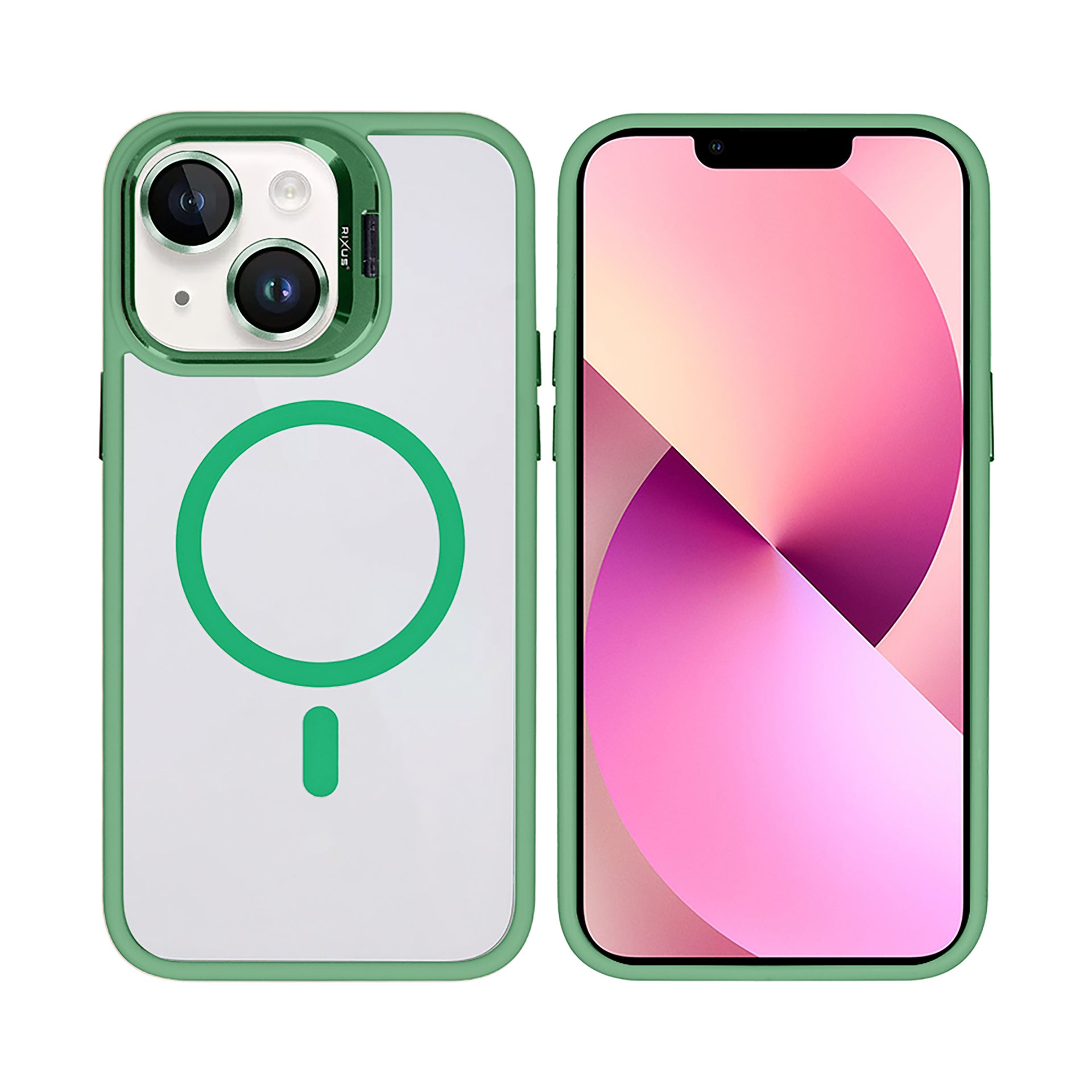 Rixus Classic 03 Case With MagSafe Compatible For Apple iPhone 13 Light Green