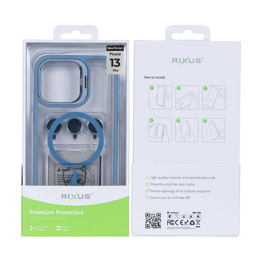 Rixus Classic 03 Case With MagSafe Compatible For Apple iPhone 13 Pro Light Blue