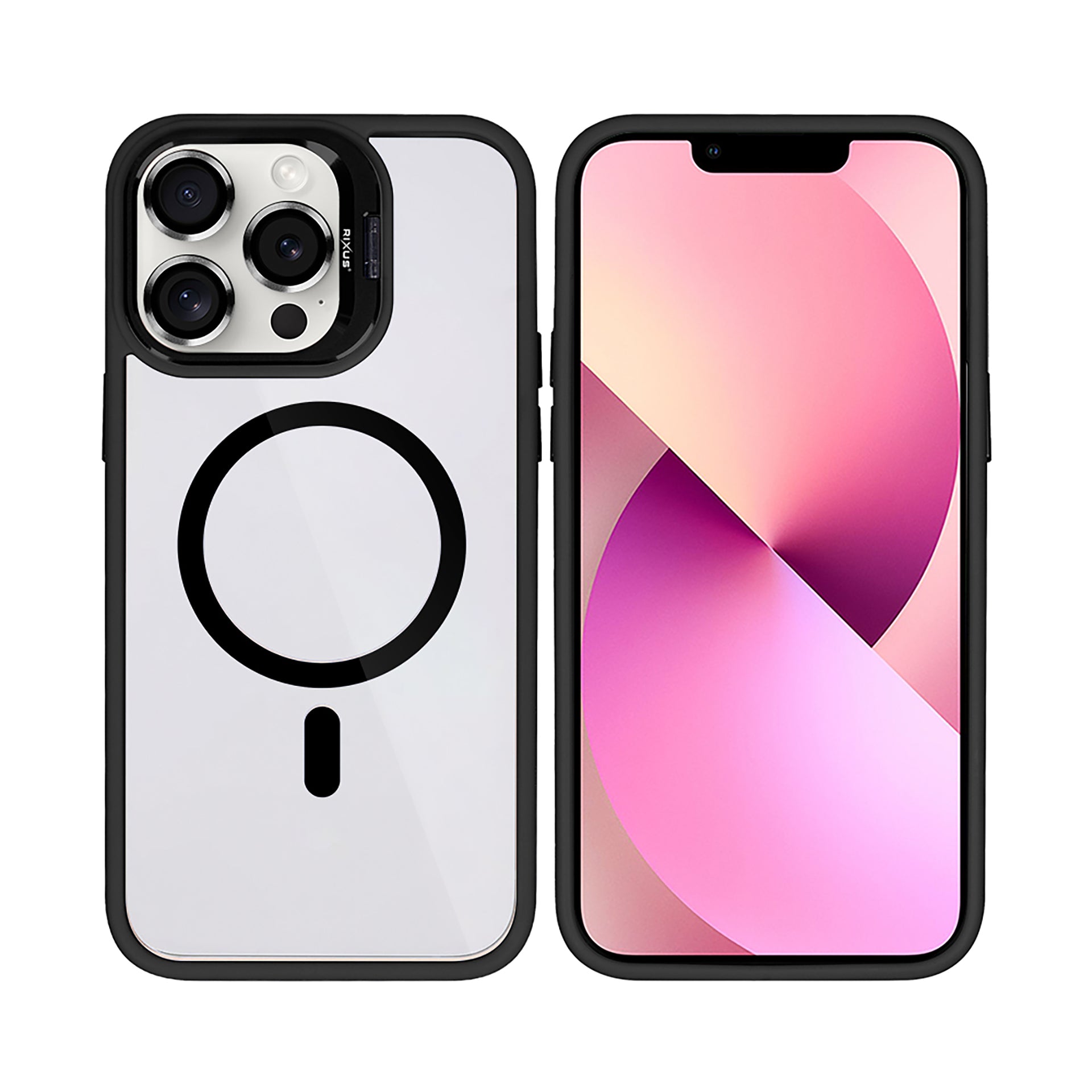 Rixus Classic 03 Case With MagSafe Compatible For Apple iPhone 13 Pro Black