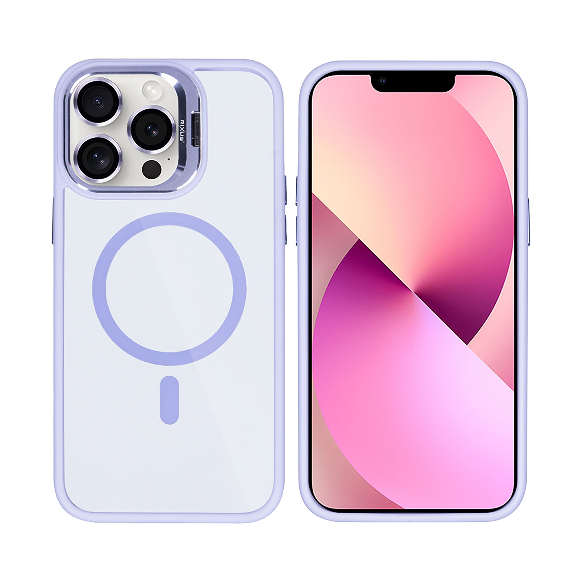 Rixus Classic 03 Case With MagSafe Compatible For Apple iPhone 13 Pro Max Light Purple