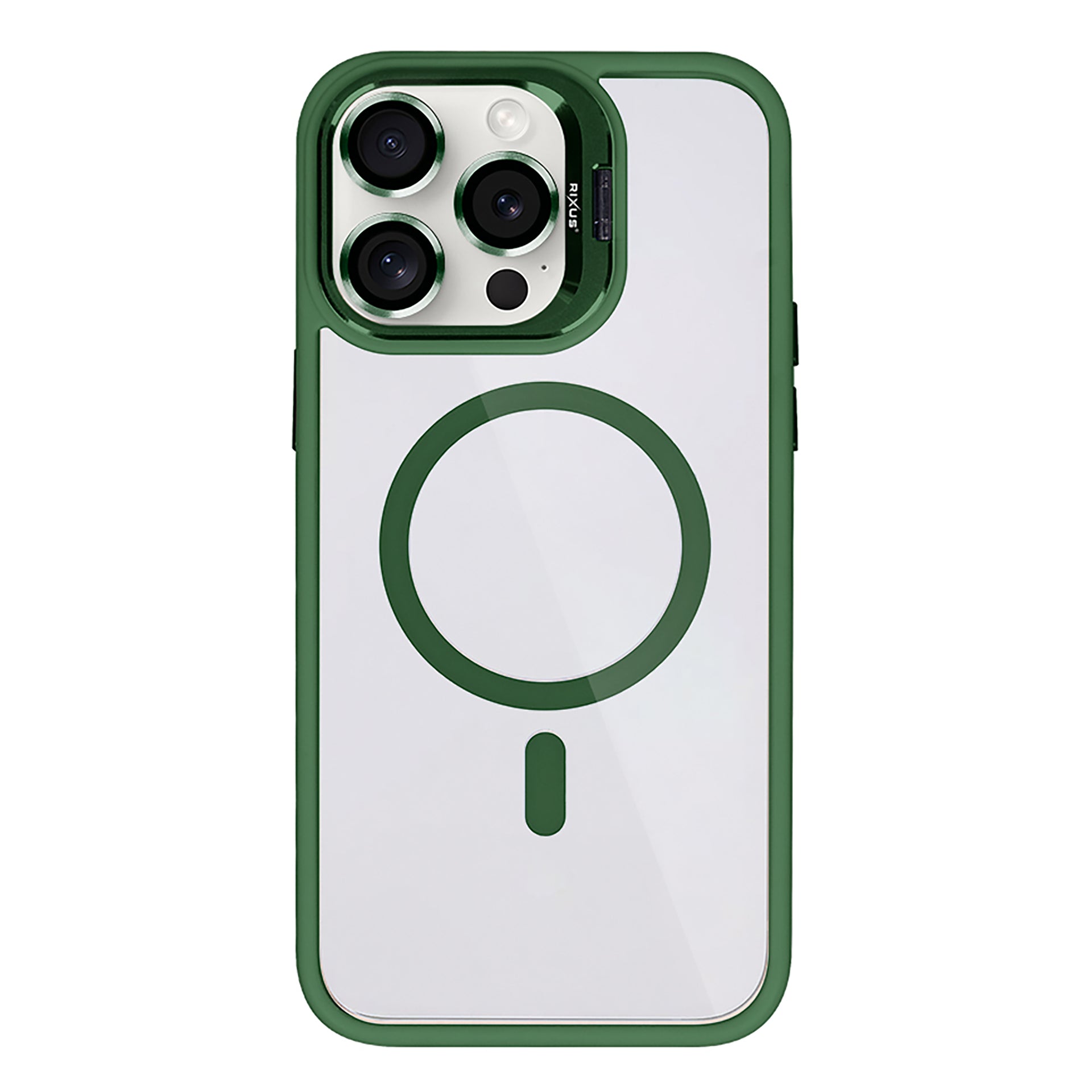 Rixus Classic 03 Case With MagSafe Compatible For Apple iPhone 13 Pro Max Dark Green