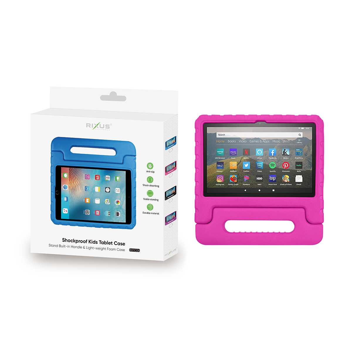 Rixus RXTC06 Tablet Kids Case For Apple iPad Mini 6 8.3 inch Pink