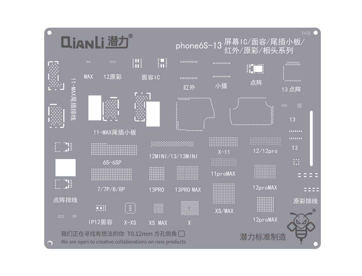 QIANLI Bumblebee Stencil QS148 For Apple iPhone 6S, iPhone 13 Screen And Face ID