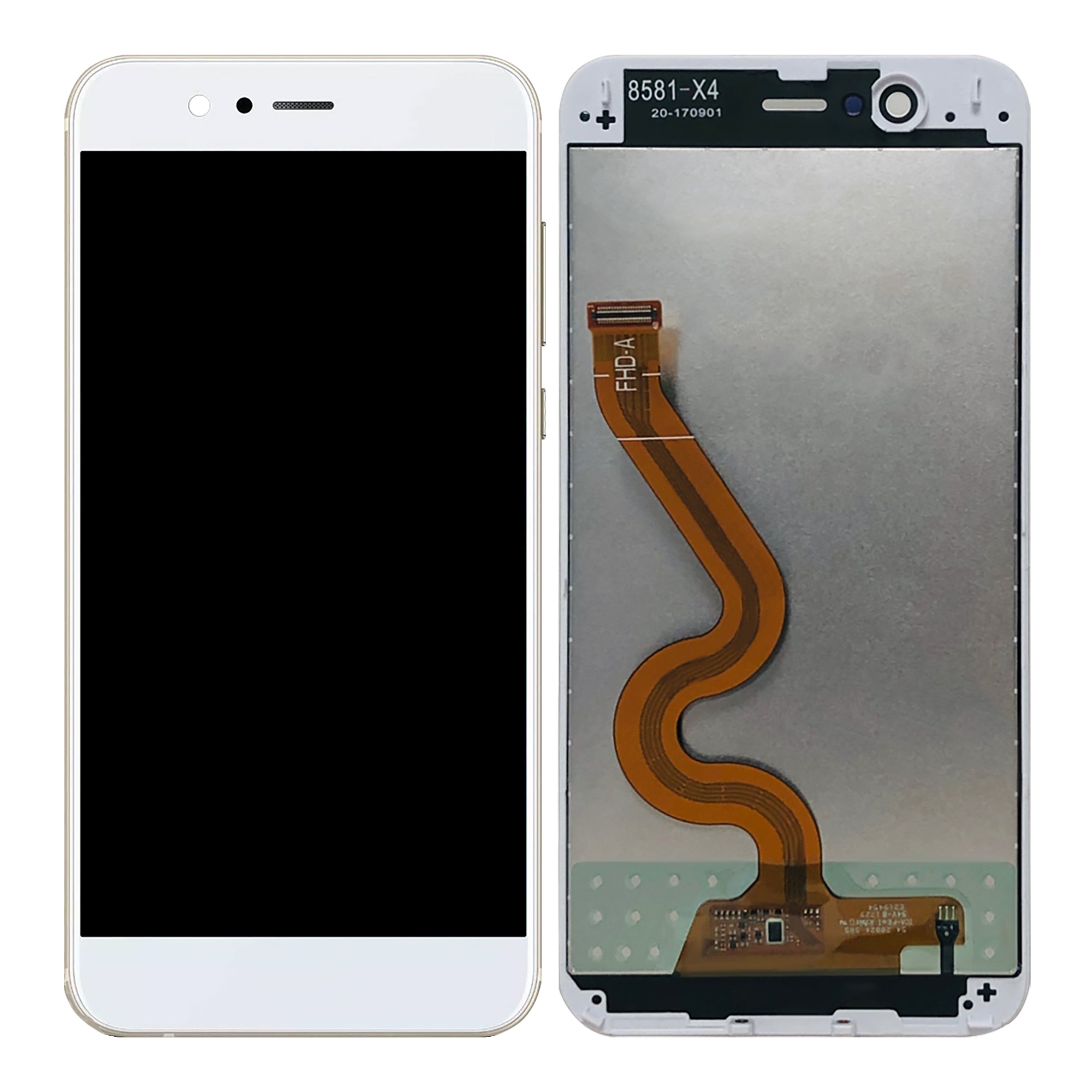 Huawei Nova 2 Plus Display And Digitizer With Frame White OEM